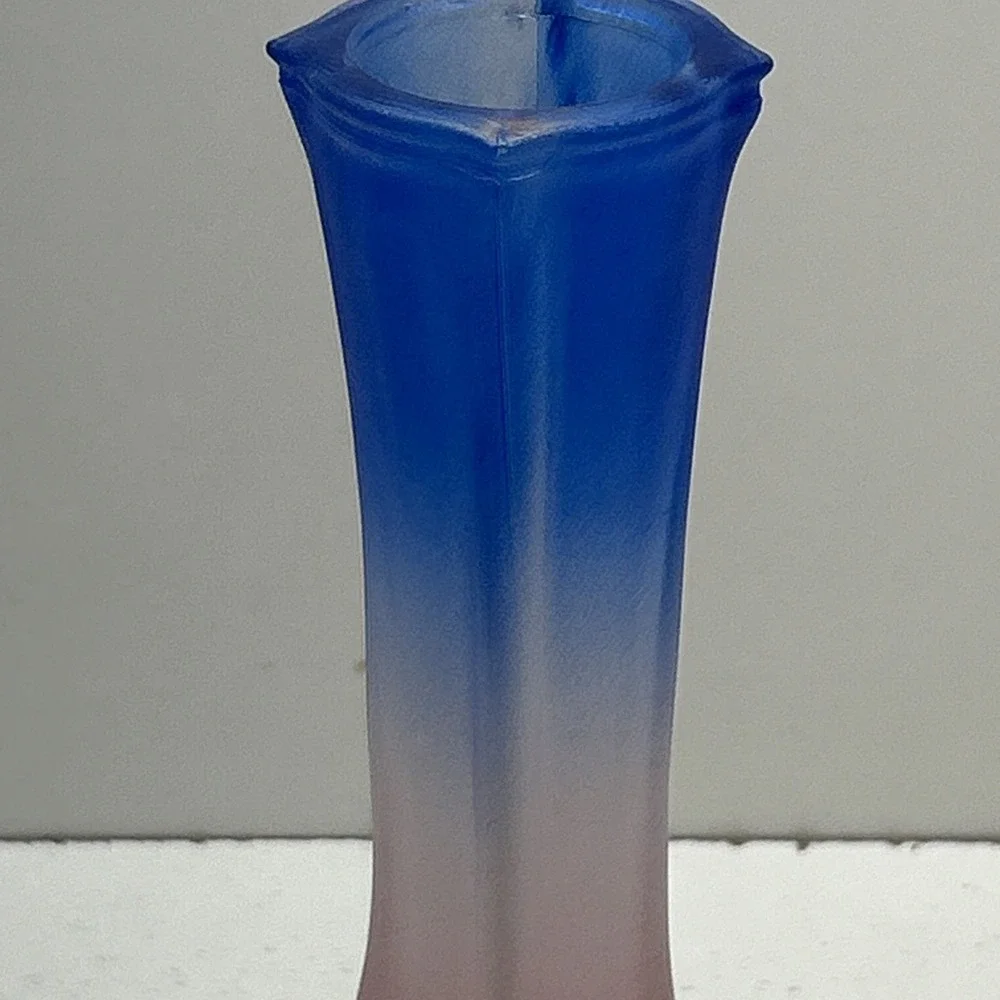 Vintage 1986 People Europa S1409 Red White Blue Frosted Vase‎ 9